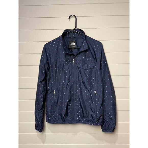 The North Face Jackets & Blazers - The North Face Woman's Size Medium Jacket Navy Polka Dot Lightweight Windbreaker